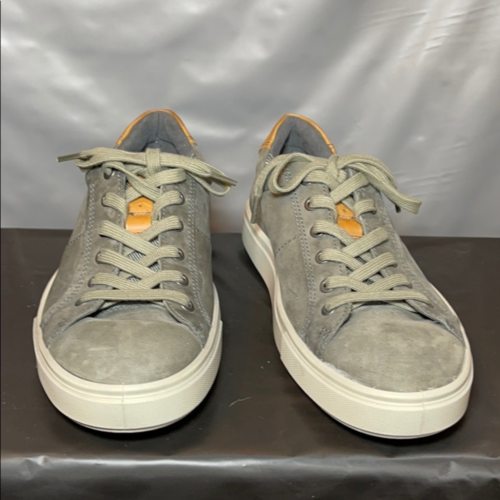 ECCO Soft Lace-Up Sneaker in Grey-Green w/Tan Leather Backs (EUC, Men’s Sz 8) - Picture 4 of 8